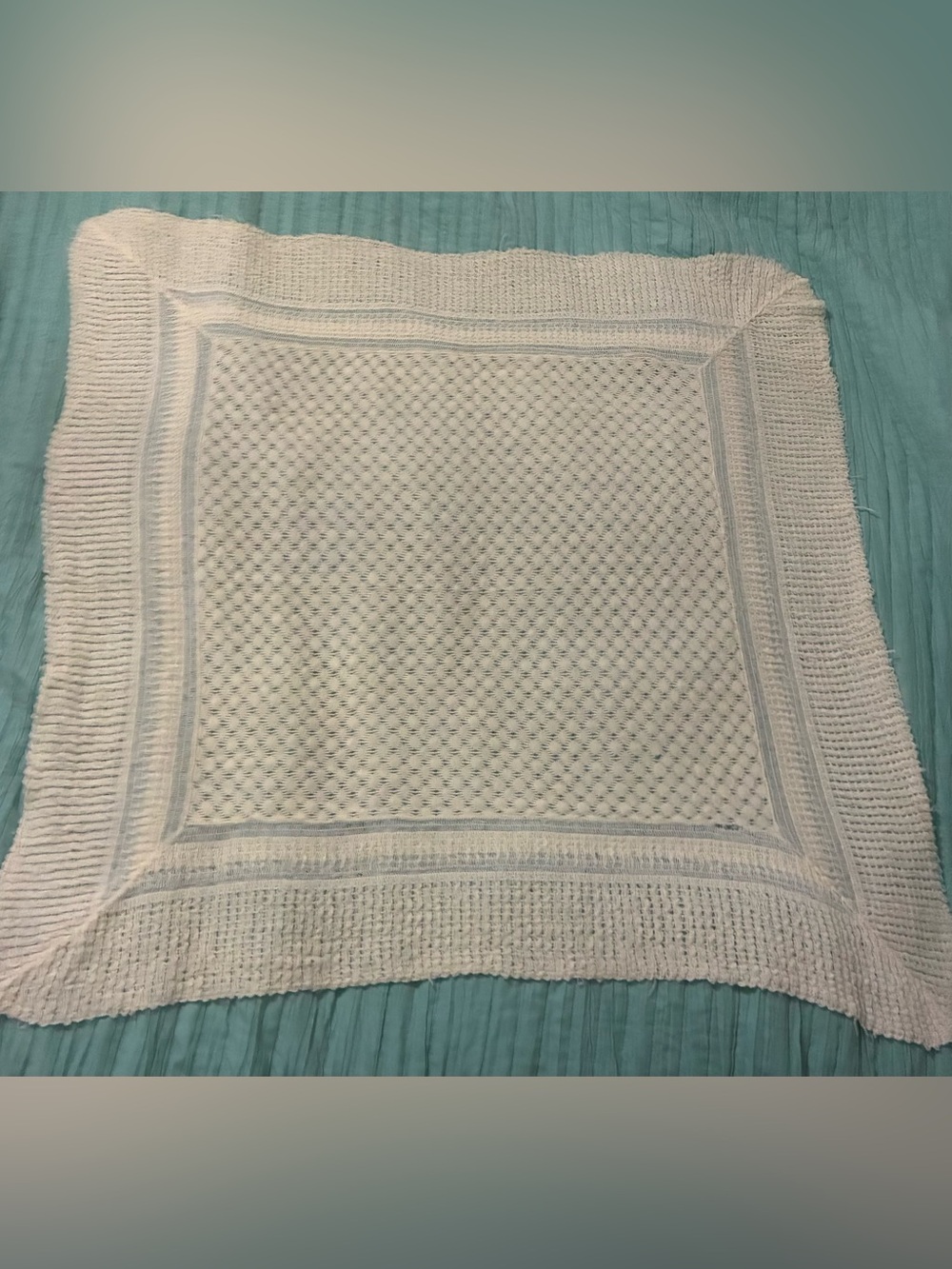 Vintage Handcrafted Yellow Crochet Baby Blanket